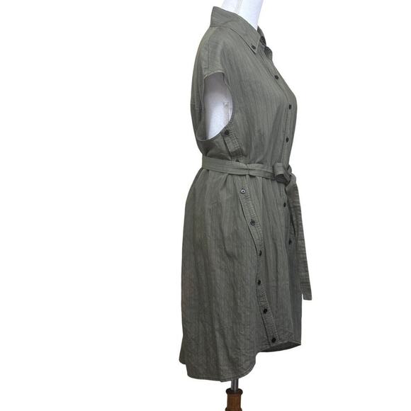 Saintann for Tuckernuck Telma cap sleeve dress, green, quiet money, classic - Picture 5 of 9